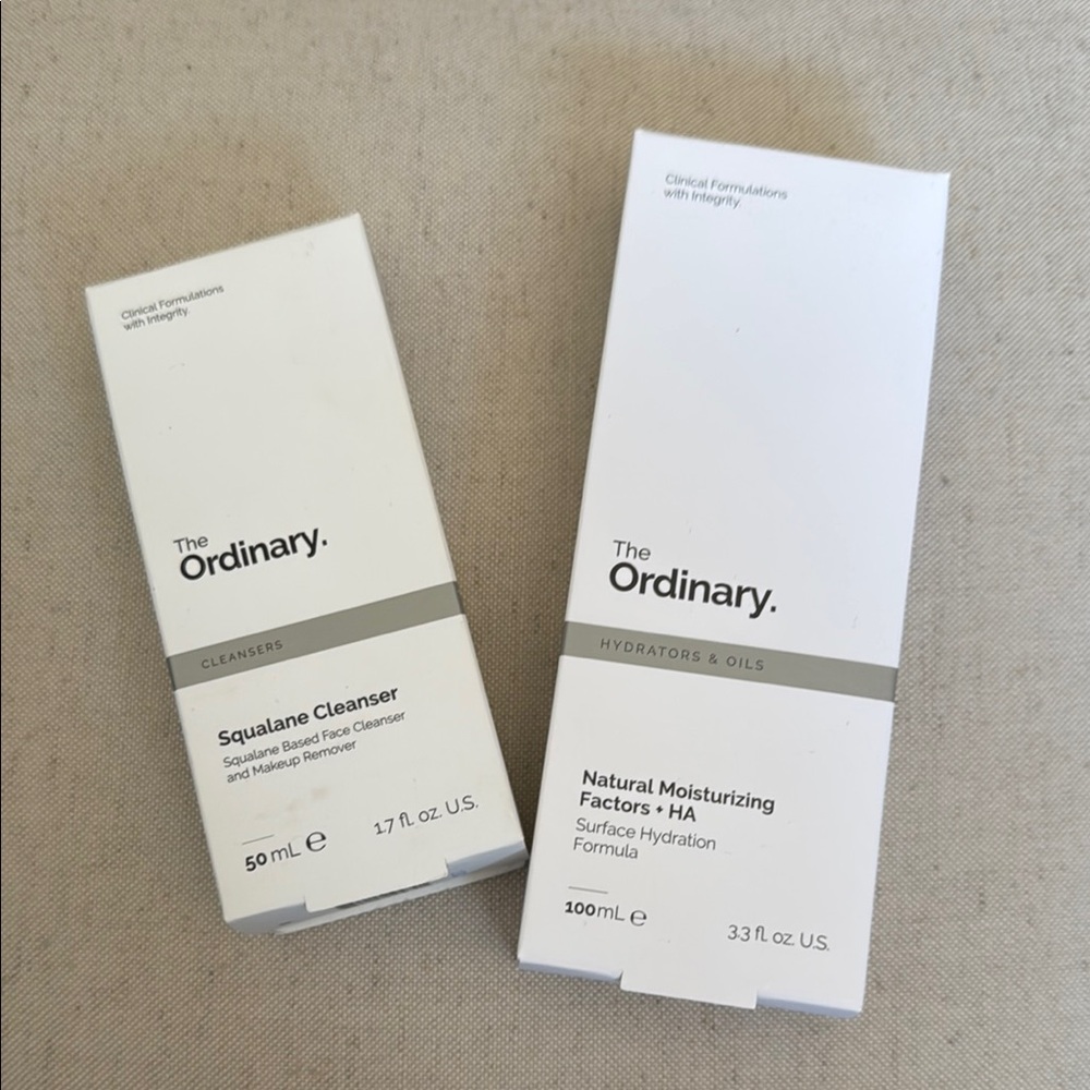 The Ordinary Cleanser and Moisturizer